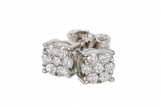 Orecchini Promesse Donna in Oro bianco Diamante 0.08 Ct ORFV1 - ORFV1